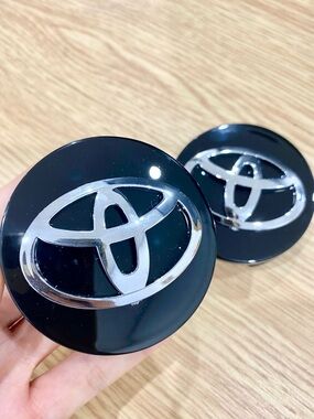 Black Chrome Wheel Center Caps Hub Covers Set of 2 fit for Toyota